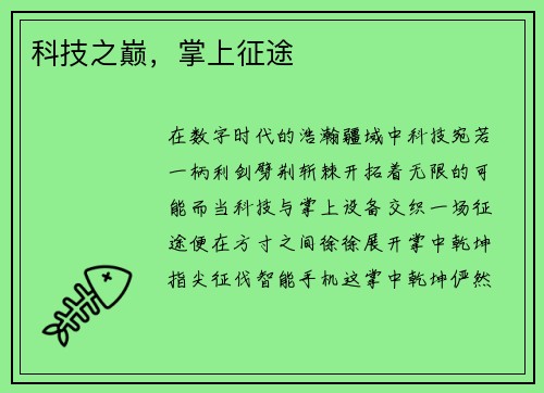 科技之巅，掌上征途